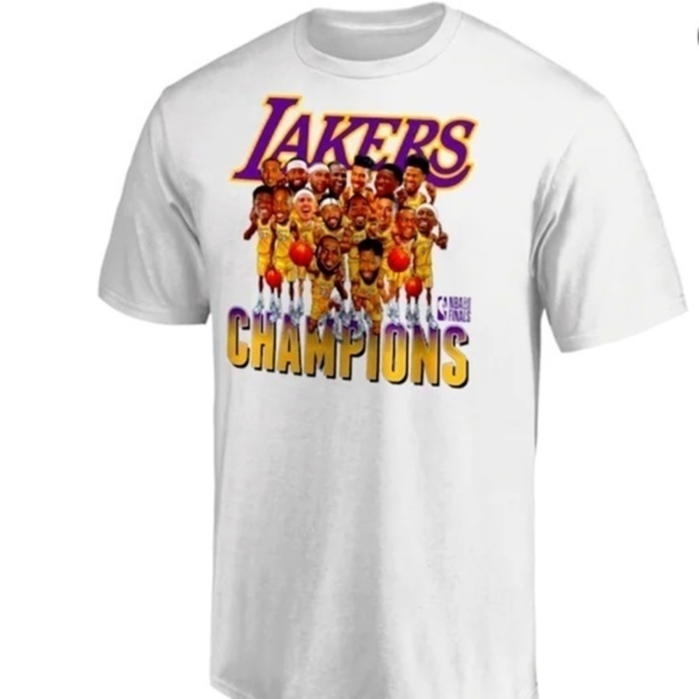 Fanatics Lakes Tee White Cotton Shirt Unisex NBA Champion 2020 basketball Sz XL